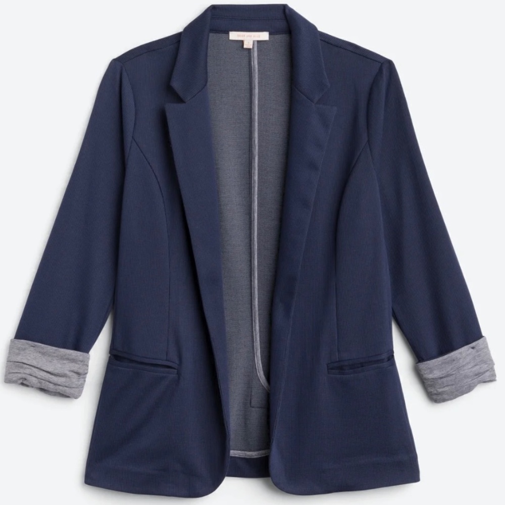 Skies are Blue Asa Knit Blazer - Navy Blue